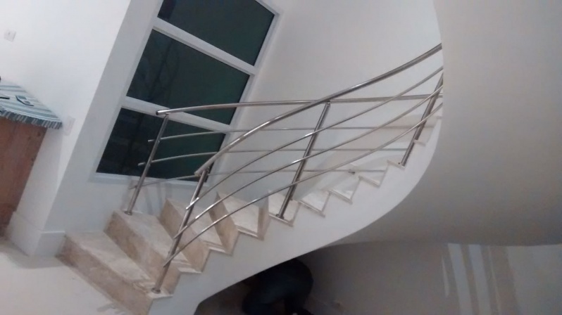 Corrimão Curvo em São Vicente - Corrimão de Aço Inox para Escada